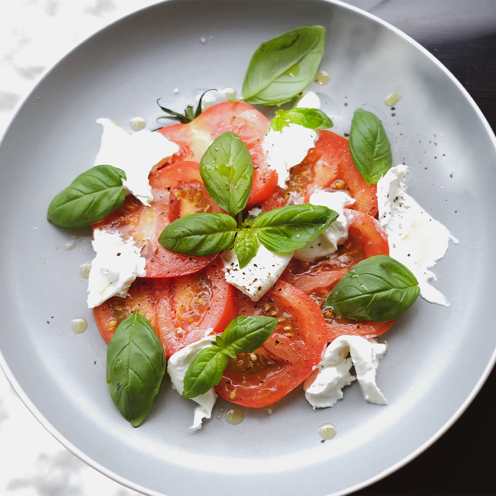 Ensalada Caprese Con Vinagre